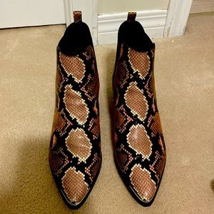 Marc Fisher snakeskin booties